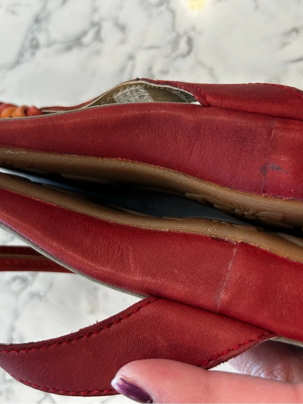 Keen Red Orange Strappy Thong Flip‎ Flop Sandals Shoes Size 8